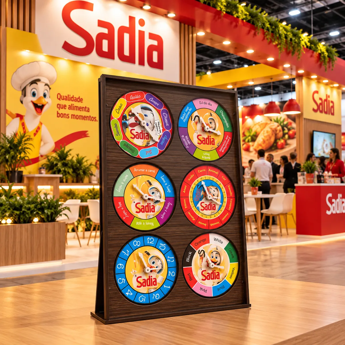 Painel de roletas personalizado para a Sadia